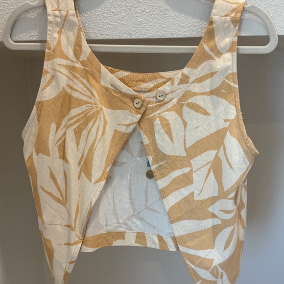 NWT ILLA ILLA Willow Open Back Set Yellow / Tan (Top M / Bottom S) - Picture 7 of 10